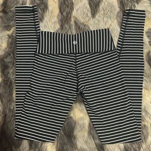 Lululemon Black & White Striped Kids Leggings